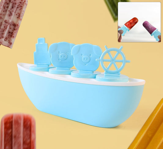 Creative Boat-shaped Ice Cream Mould With Cute Piggy