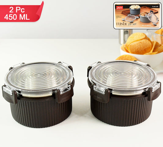 Apex Rustic Jar Set  2 Pcs 450ml Each Approx