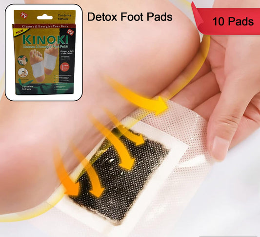Kinoki Cleansing Detox Foot Pads Ginger  Salt Foot Patch -10pcs (Free Size White)
