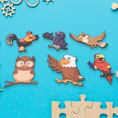 Wooden Bird Puzzle Learning Educational Board (1 Set)
