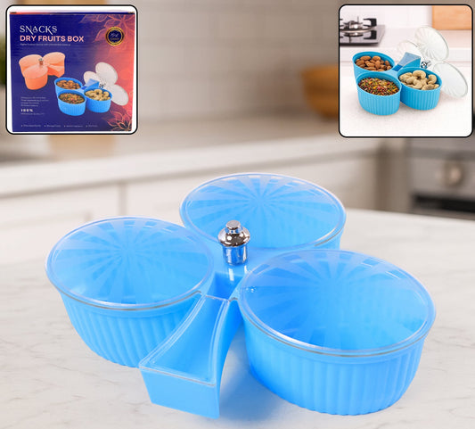 Premium 3-compartment Revolving Dry Fruit Box (1 Pc)