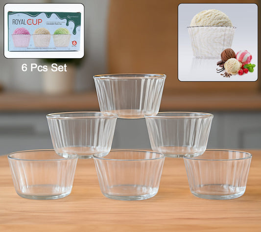 Premium Transparent Plastic Dessert Bowl Set  6 Pieces