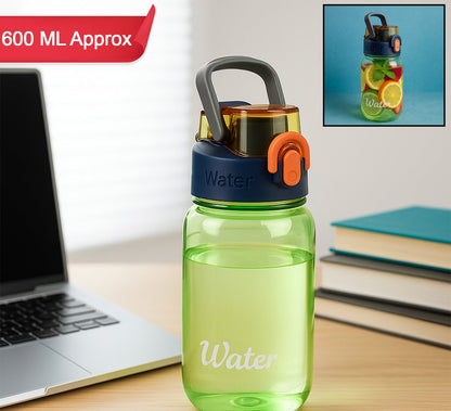 Green Leak-proof Portable Fruit Infuser Water Bottle Approx 600ml (1 Pc)