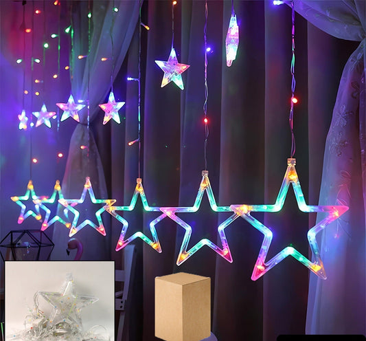 12 Stars Led Curtain String Lights (Multicolor)