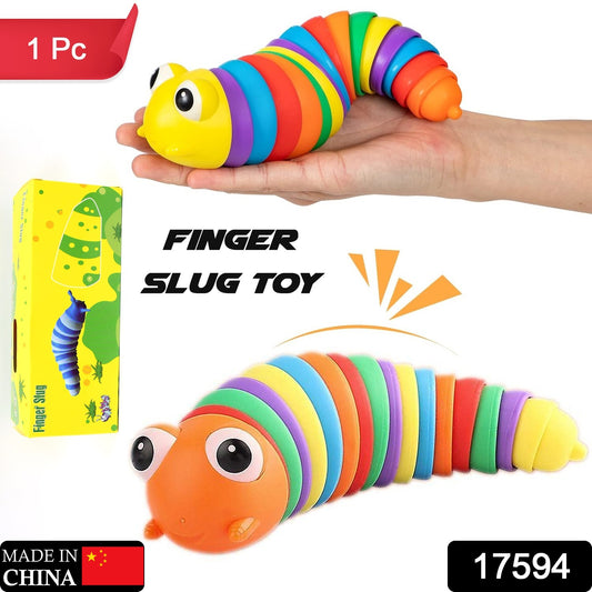 3D Rainbow Color Plastic Slug Fidget Toy (1 Pc)