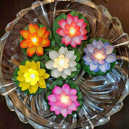 Water Floating Smokeless Candles  Lotus Flowers Sensor Led Tealight