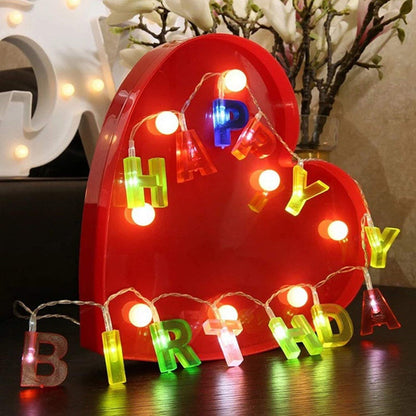 Decoratives Plastic Happy Birthday 13 Led Letter Battery Operated String Lights (Multicolour)