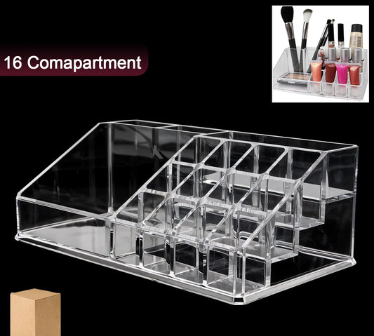 16 Compartment Cosmetic Makeup Jewellery Lipstick Storage Organiser Box