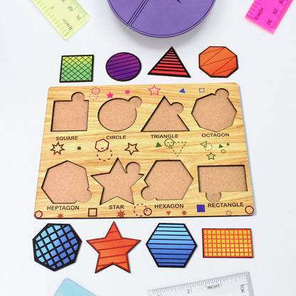 Wooden Triangles Puzzle Learning Educational Board (1 Set)