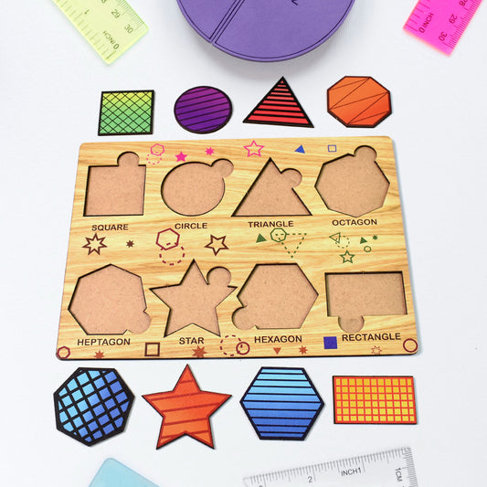 Wooden Triangles Puzzle Learning Educational Board (1 Set)