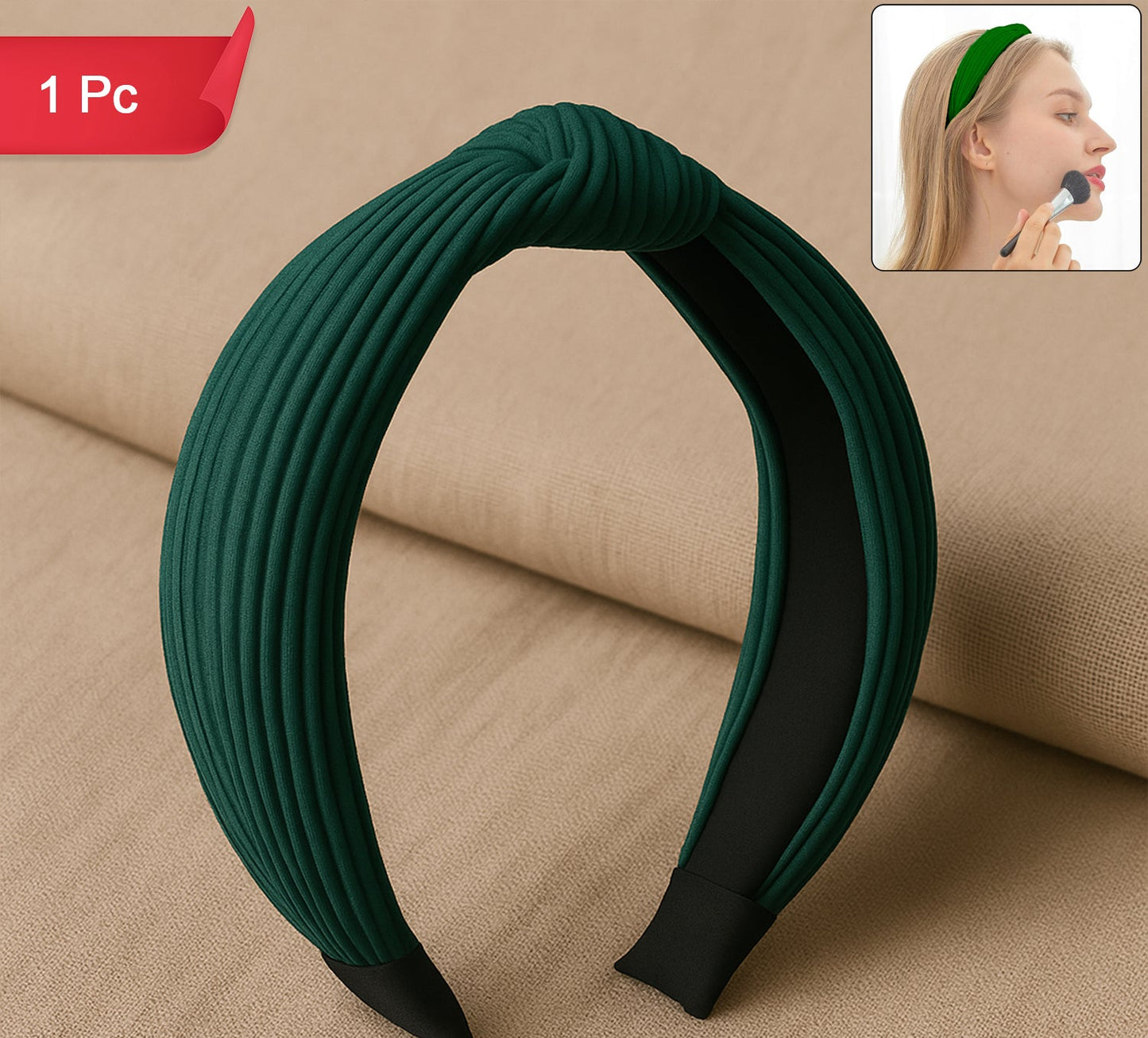 Womens Ribbed Texture Knot Design Hairband (1 Pc  Mix Design)