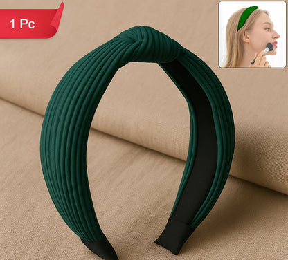 Womens Ribbed Texture Knot Design Hairband (1 Pc  Mix Design)
