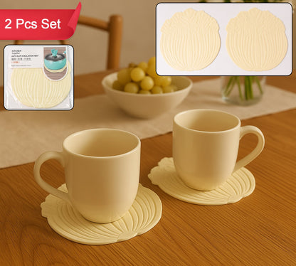 Silicone Leaf Design Coaster Set (2 Pc)