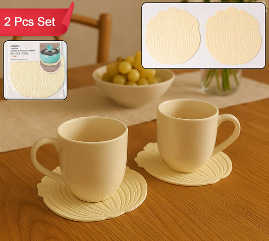 Silicone Leaf Design Coaster Set (2 Pc)