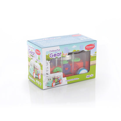 Transparent Musical Mini School Bus Toy For Kids