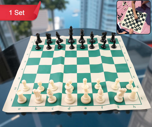 Big Premium Portable Chess Set Plastic Chess Pieces (1 Set)