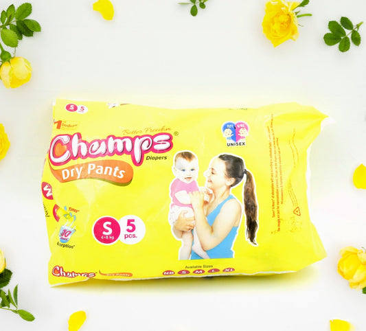 Small  Champs Dry Pants Style Diaper ( S 5 Pcs )