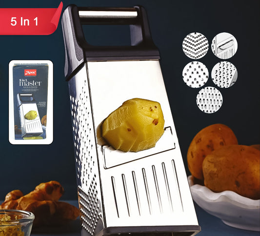 Apex 5-in-1 Master Stainless Steel Multipurpose Slicer And Grater
