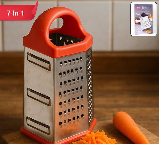 7-in-1 Heavy Duty Stainless Steel Box Grater With Ergonomic Handle (1 Pc)