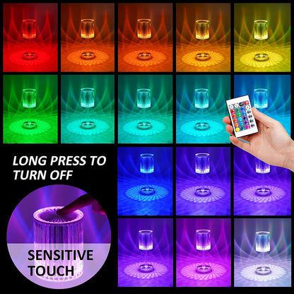 Crystal Table Lamp  Touch Control Atmosphere Nightstand Lamp