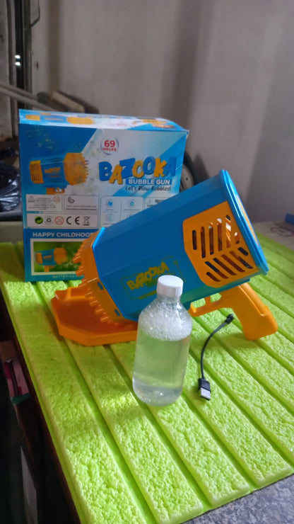 69 Holes Big Rechargeable Powerful Machine Bubble Gun Toy