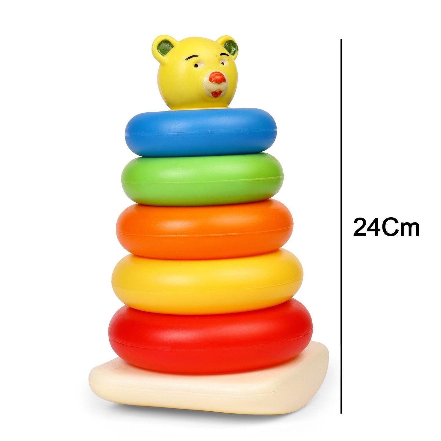 Plastic Baby Kids Teddy Stacking Ring Jumbo Stack Up Educational Toy ( 5pc )