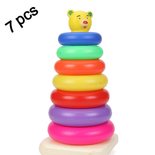 Plastic Baby Kids Teddy Stacking Ring Jumbo Stack Up Educational Toy ( 7pc )