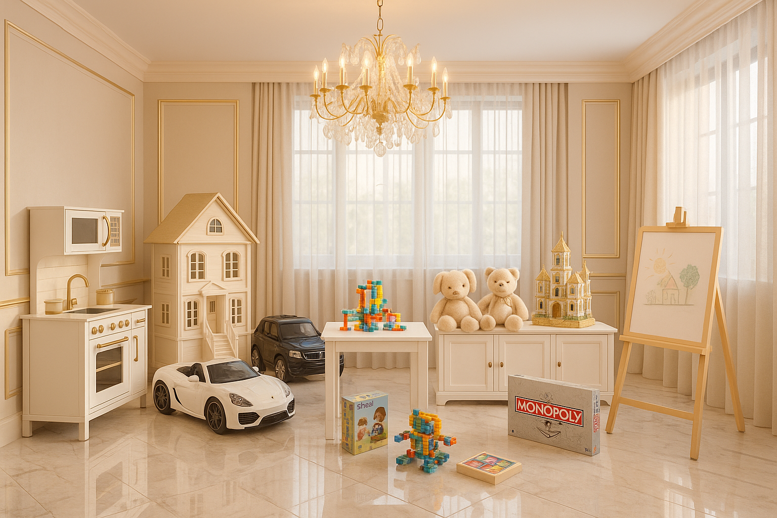 More images and add some more toys in luxury room