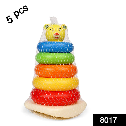 Plastic Baby Kids Teddy Stacking Ring Jumbo Stack Up Educational Toy ( 5pc )