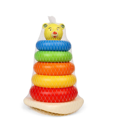 Plastic Baby Kids Teddy Stacking Ring Jumbo Stack Up Educational Toy ( 5pc )