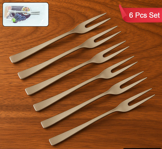 Apex 6 In 1 Stainless Steel Fruit Fork (1 Set)