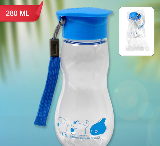 Transparent Travel Portable Water Bottle With Carry Straps (280 Ml  1 Pc)