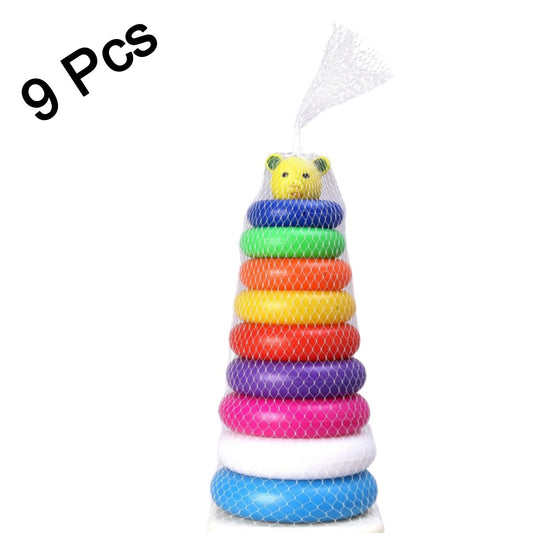 Plastic Baby Kids Teddy Stacking Ring Jumbo Stack Up Educational Toy  ( 9pc )