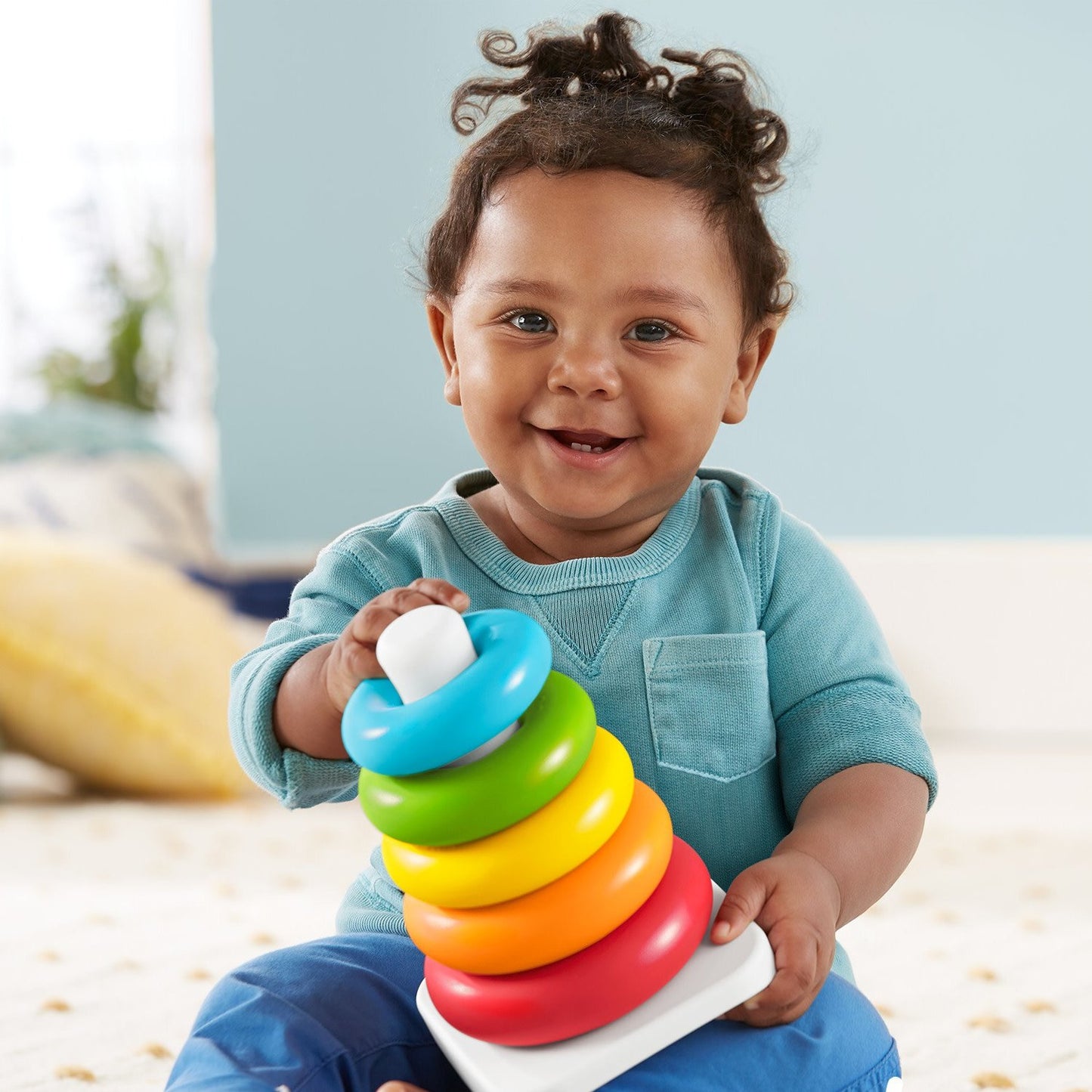 Plastic Baby Kids Teddy Stacking Ring Jumbo Stack Up Educational Toy ( 7pc )